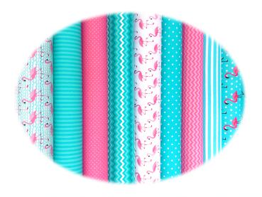 Stoffpaket Flamingo, 9 Stoffe
